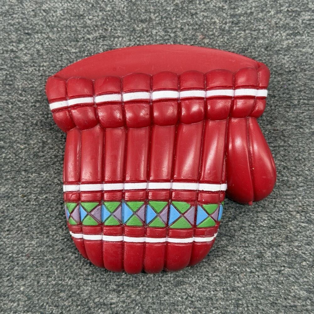 Vintage GIFTCO Red Mitten Rubber 3D Fridge Magnet Christmas Winter Holiday Decor